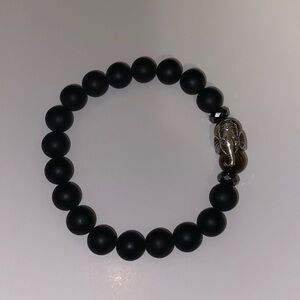 Black Matte Elephant Bracelet